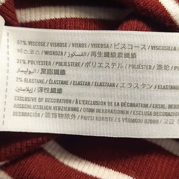 Hollister Lace Up Cut Out Blouse V-Neck Short Sleeve Oversized Striped Flowy Top - Picture 3 of 16